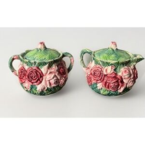 The Haldon Group "ROSE" Sugar & Creamer Set 1987 Vintage New in Box Original
